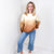 Pebble Beach Cream and Brown Ombre Luxe Soft Corded Pullover - Boujee Boutique 
