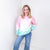 Cotton Candy Pink and Mint Ombre Luxe Soft Corded Pullover - Boujee Boutique 