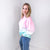 Cotton Candy Pink and Mint Ombre Luxe Soft Corded Pullover - Boujee Boutique 