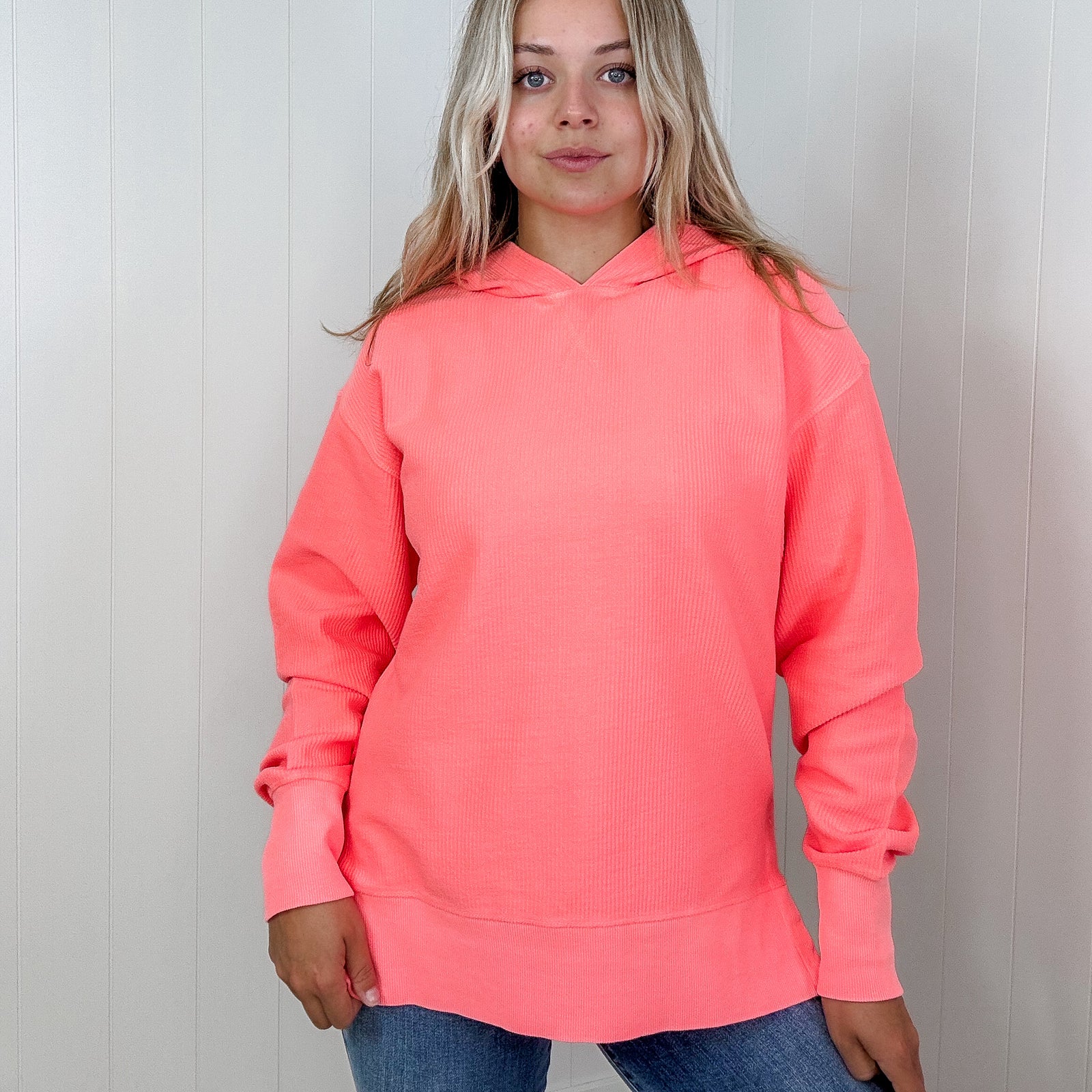 Oversized Snow Washed Luxe Soft Corded Hoodie Pullover in 3 Colors - Boujee Boutique