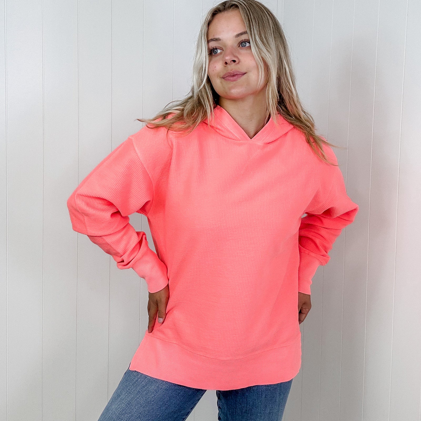 Oversized Snow Washed Luxe Soft Corded Hoodie Pullover in 3 Colors - Boujee Boutique