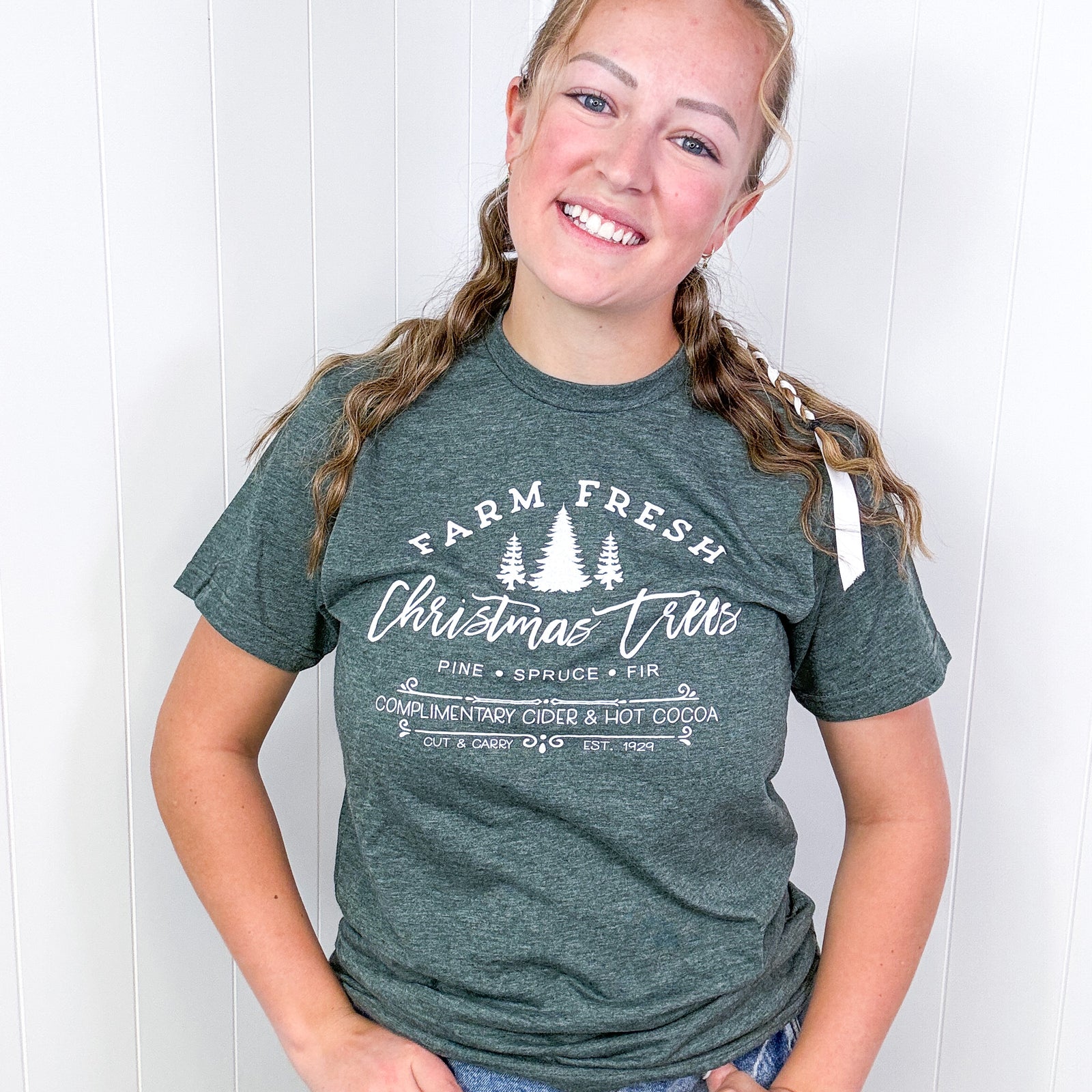 Farm Fresh Christmas Tree Pine Spruce Fir Graphic Tee