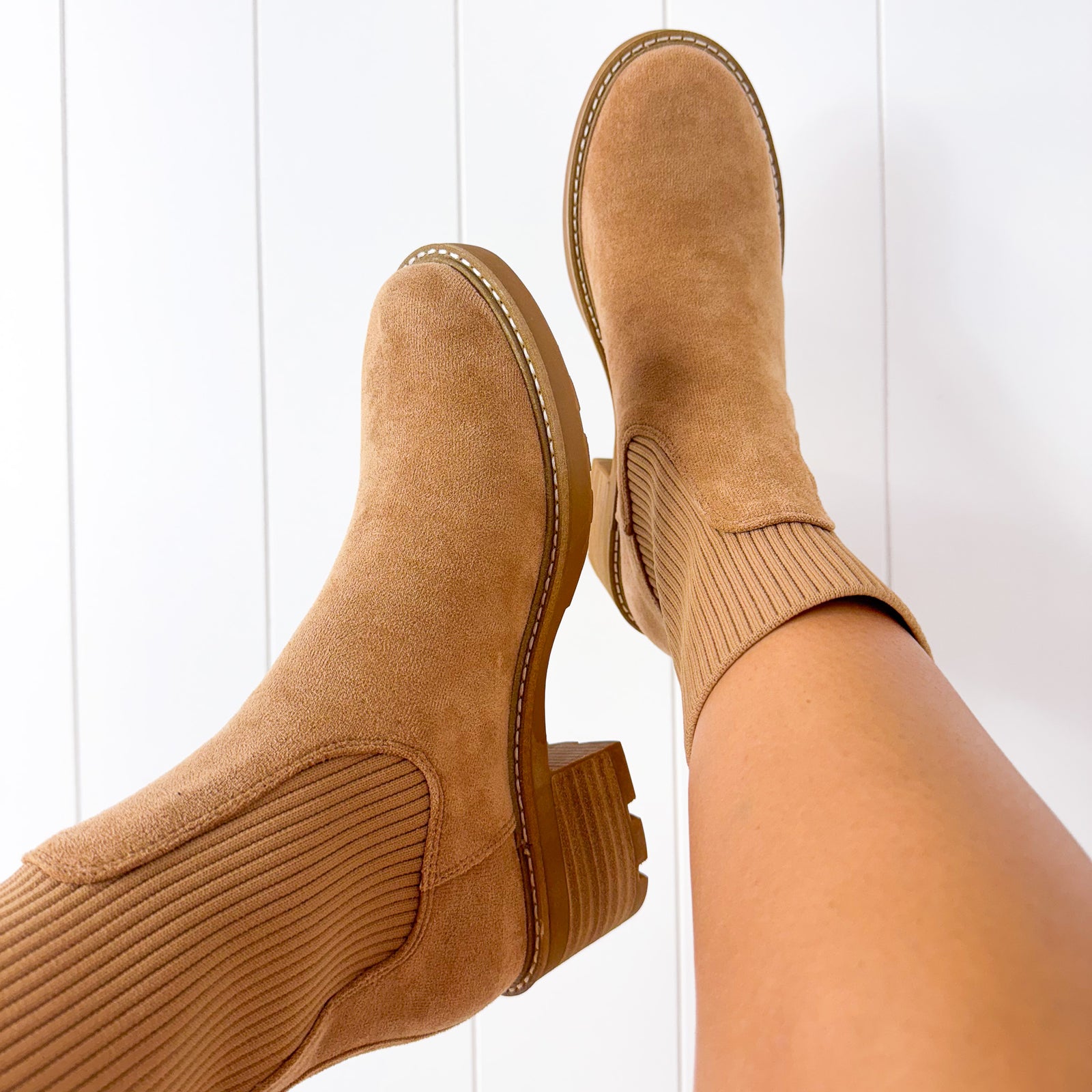 Corkys Goodness Gracious Camel Faux Suede Bootie - Boujee Boutique