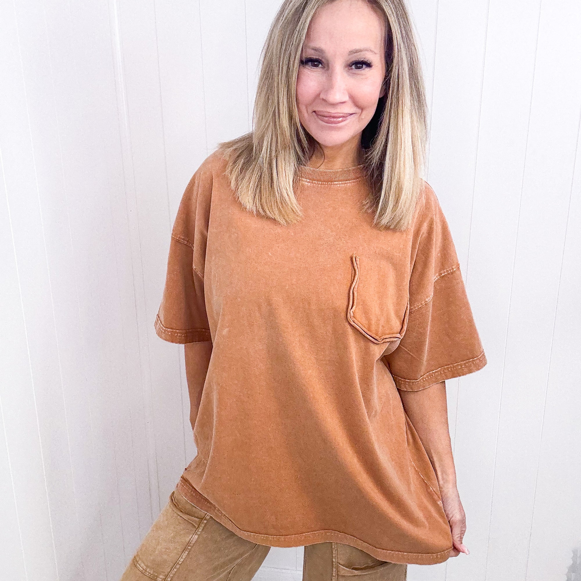 Take Me Home Toffee Loose Boxy Short Sleeve Tee - Boujee Boutique 