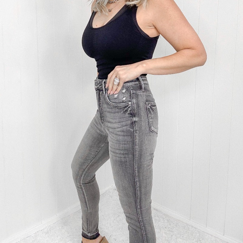 Judy Blue Hadley High Waist Tummy Control Release Hem Skinny Jeans - Boujee Boutique 