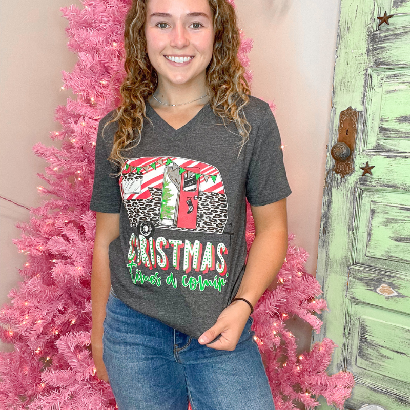 Christmas Times A Comin Camper Graphic Tee - Boujee Boutique
