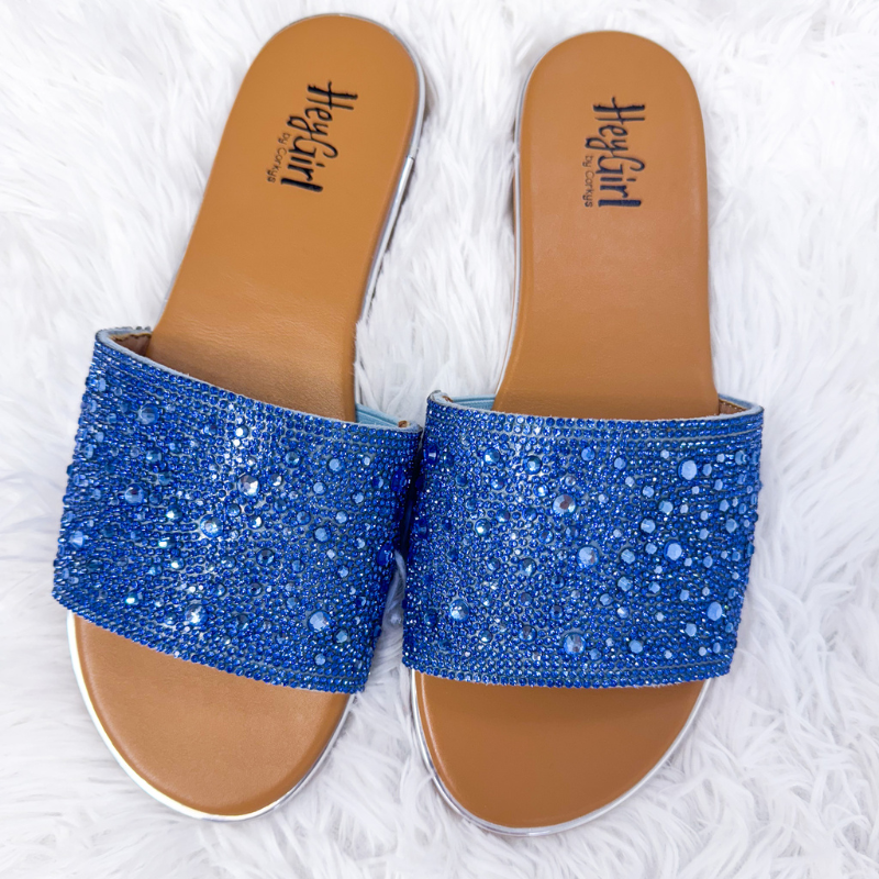 Corky's Pizzazz Light Blue Rhinestones Sandals - Boujee Boutique