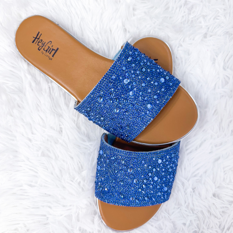 Corky's Pizzazz Light Blue Rhinestones Sandals - Boujee Boutique