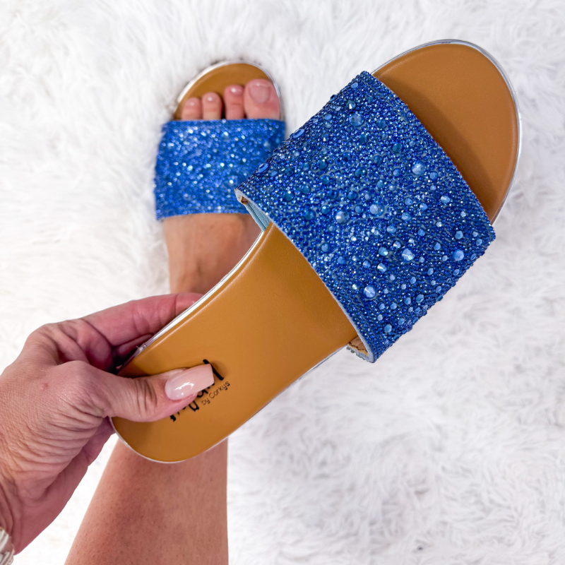 Corky's Pizzazz Light Blue Rhinestones Sandals - Boujee Boutique