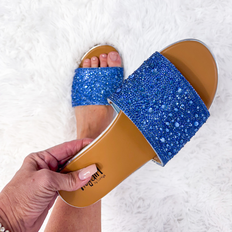 Corky's Pizzazz Light Blue Rhinestones Sandals - Boujee Boutique