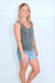 Pol Lace Keyhole Open Back Tank Top in 4 colors