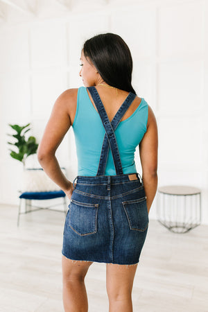 Judy Blue Button Down Denim Overall Dress - Boujee Boutique 