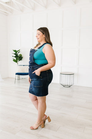 Judy Blue Button Down Denim Overall Dress - Boujee Boutique 