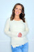 Pol Fall in Love Lace Trim Soft Hacci Ribbed Long Sleeve Top