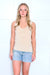 Pol Lace Keyhole Open Back Tank Top in 4 colors