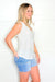 Pol White Soft Loose Knit Tank Top