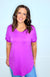 Basics Celeste Creamy Soft Pocket Round Hem V Neckline Short Sleeve Top in 6 Colors