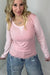 Pol Fall in Love Lace Trim Soft Hacci Ribbed Long Sleeve Top