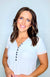 Pol Ribbed Button Down with Lace Trim V Neckline in 2 Colors