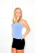 Pol Fitted Ribbed Deep V Neckline Tank Top in 7 Colors