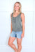 Pol Lace Keyhole Open Back Tank Top in 4 colors