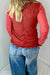 Pol Fall in Love Lace Trim Soft Hacci Ribbed Long Sleeve Top
