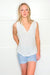 Pol White Soft Loose Knit Tank Top