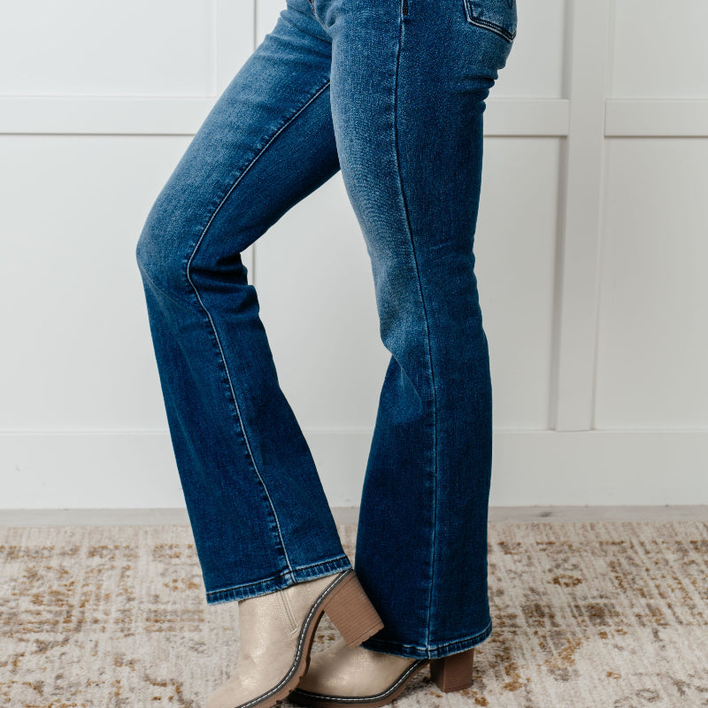 Judy Blue Hannah Mid Rise Thermal Bootcut Jeans