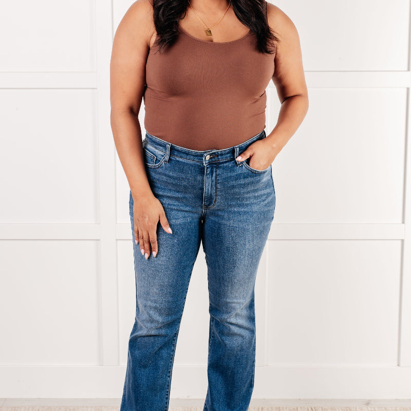 Judy Blue Hannah Mid Rise Thermal Bootcut Jeans