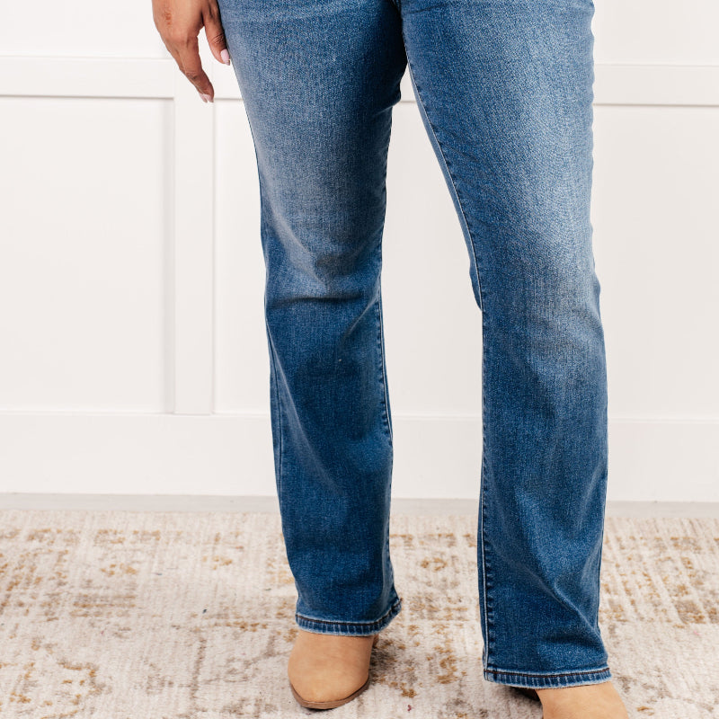 Judy Blue Hannah Mid Rise Thermal Bootcut Jeans