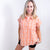 Peach Plaid Button Up Short Sleeve Collared Shirt - Boujee Boutique 