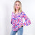 Dear Scarlett Willow Bell Sleeve Top in Royal Brushed Floral - Boujee Boutique 