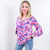 Dear Scarlett Willow Bell Sleeve Top in Royal Brushed Floral - Boujee Boutique 