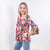 Dear Scarlett Willow Bell Sleeve Top in Black and Persimmon Floral - Boujee Boutique 