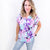 Dear Scarlett Lizzy Cap Sleeve Top in Lavender and Sky Floral - Boujee Boutique 