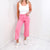Judy Blue Pink High Waist Tummy Control Wide Leg Crop Jeans - Boujee Boutique 