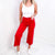 Judy Blue Red High Waist Tummy Control Wide Leg Crop Jeans - Boujee Boutique 