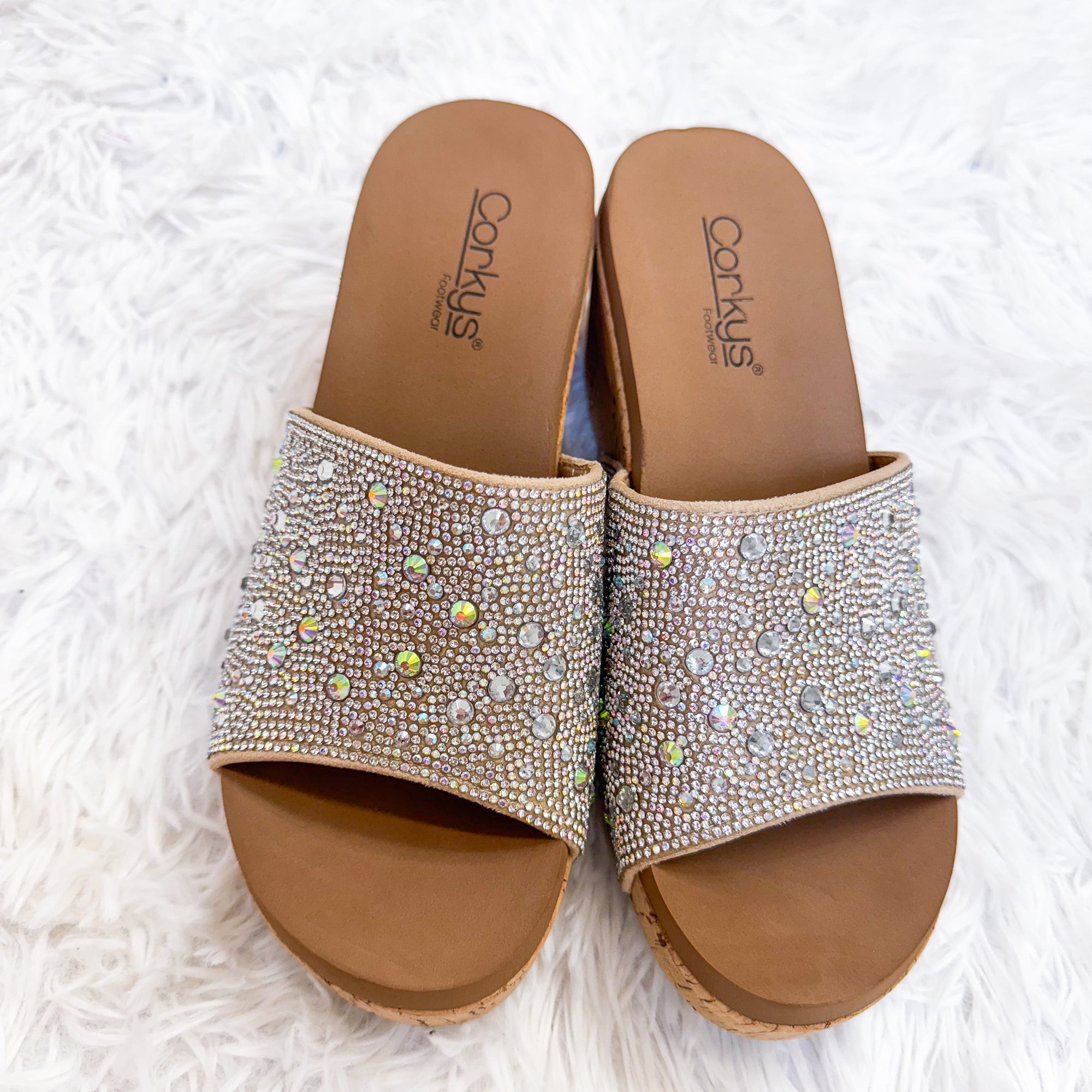 Corkys's Sunlight Clear Bling Wedge - Boujee Boutique 