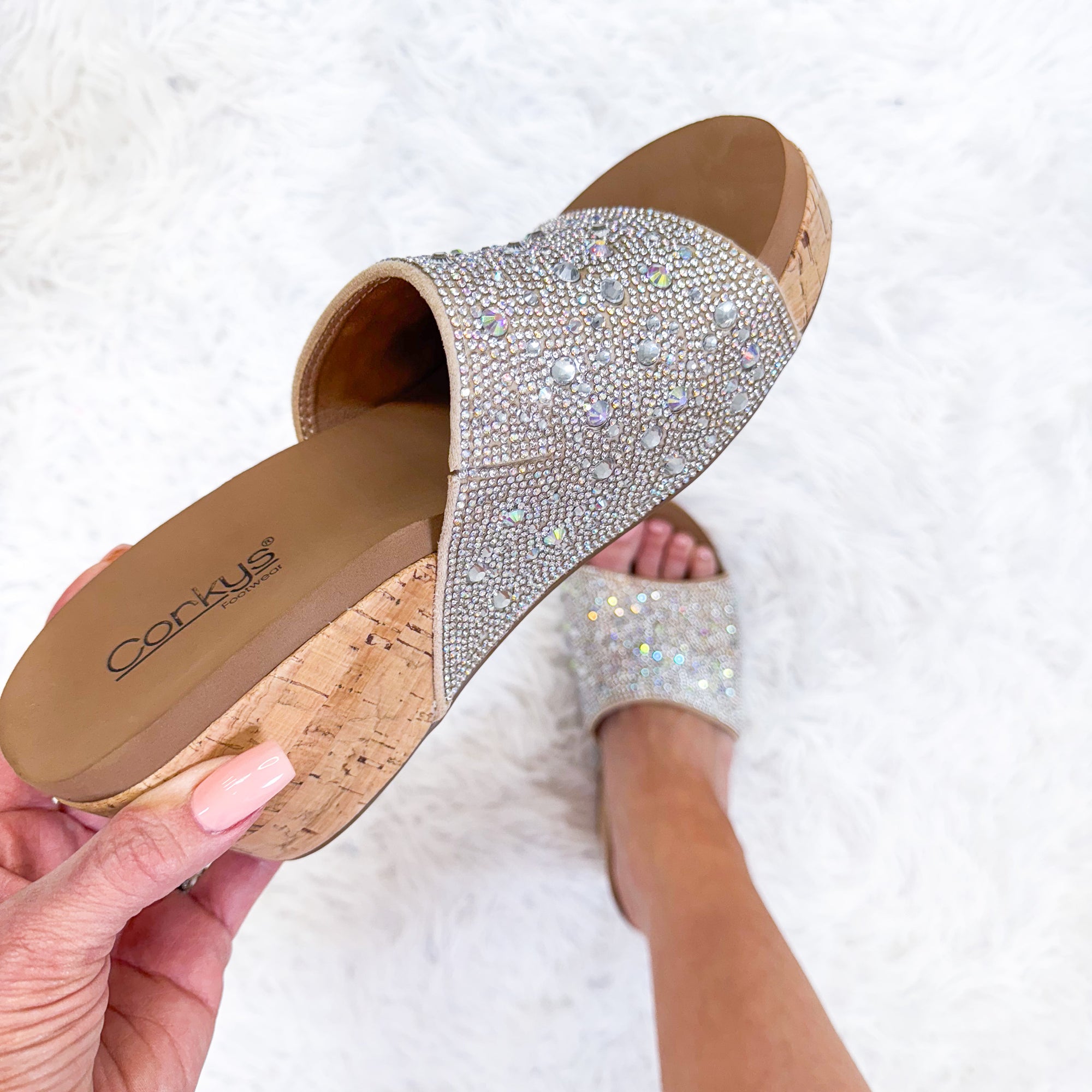 Corkys's Sunlight Clear Bling Wedge - Boujee Boutique 