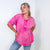 Bright Detailed Button Closure Scoop Neckline Short Sleeve Top in 7 Colors - Boujee Boutique 