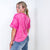 Bright Detailed Button Closure Scoop Neckline Short Sleeve Top in 7 Colors - Boujee Boutique 