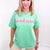 Spunky Mint Sunkissed Embroidered French Terry Short Sleeve Top - Boujee Boutique 