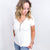 POL Ribbed Button Down with Lace Trim V Neckline in 2 Colors - Boujee Boutique 