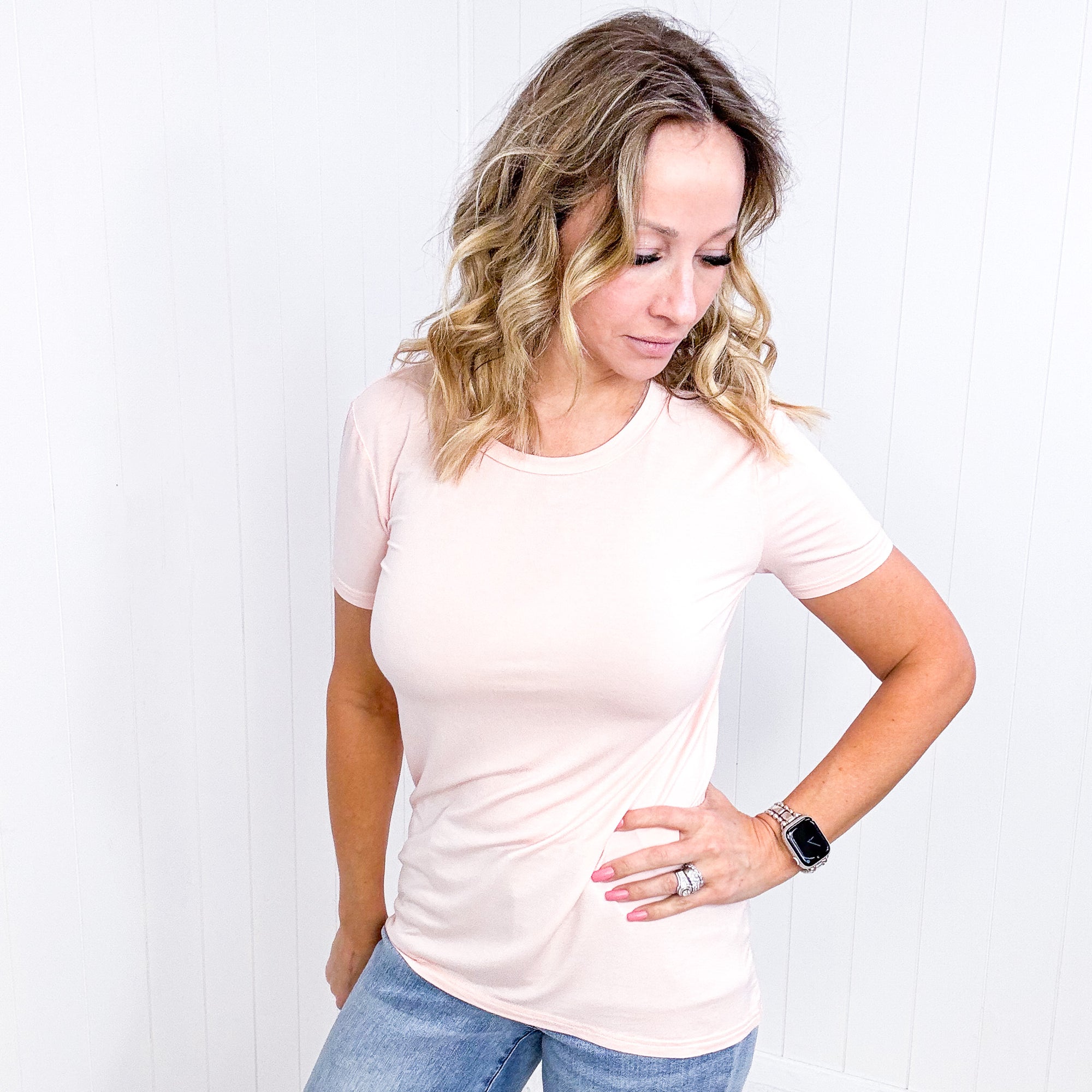 POL Soft Short Sleeve Round Neck Tee in 2 Colors - Boujee Boutique 