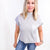 Grey This Little Life Mock Neck Short Sleeve Sweater - Boujee Boutique 
