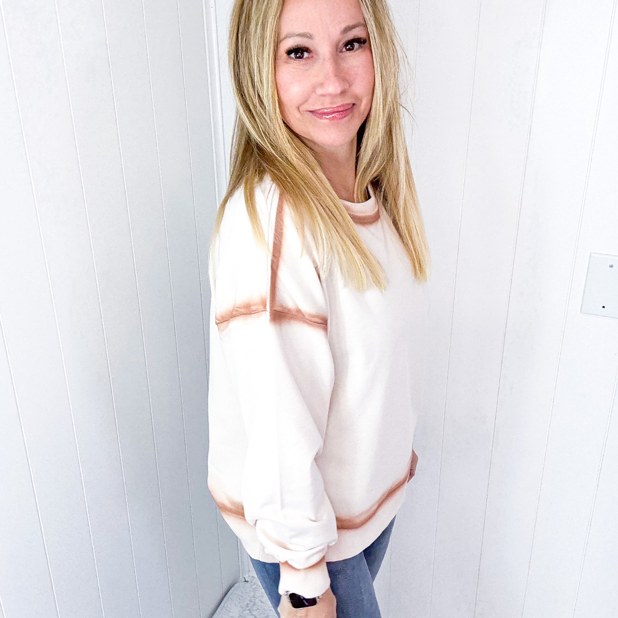 Let's Dream Faded Oil Washed Long Sleeve Crew Neckline Pullover in 4 Options - Boujee Boutique 