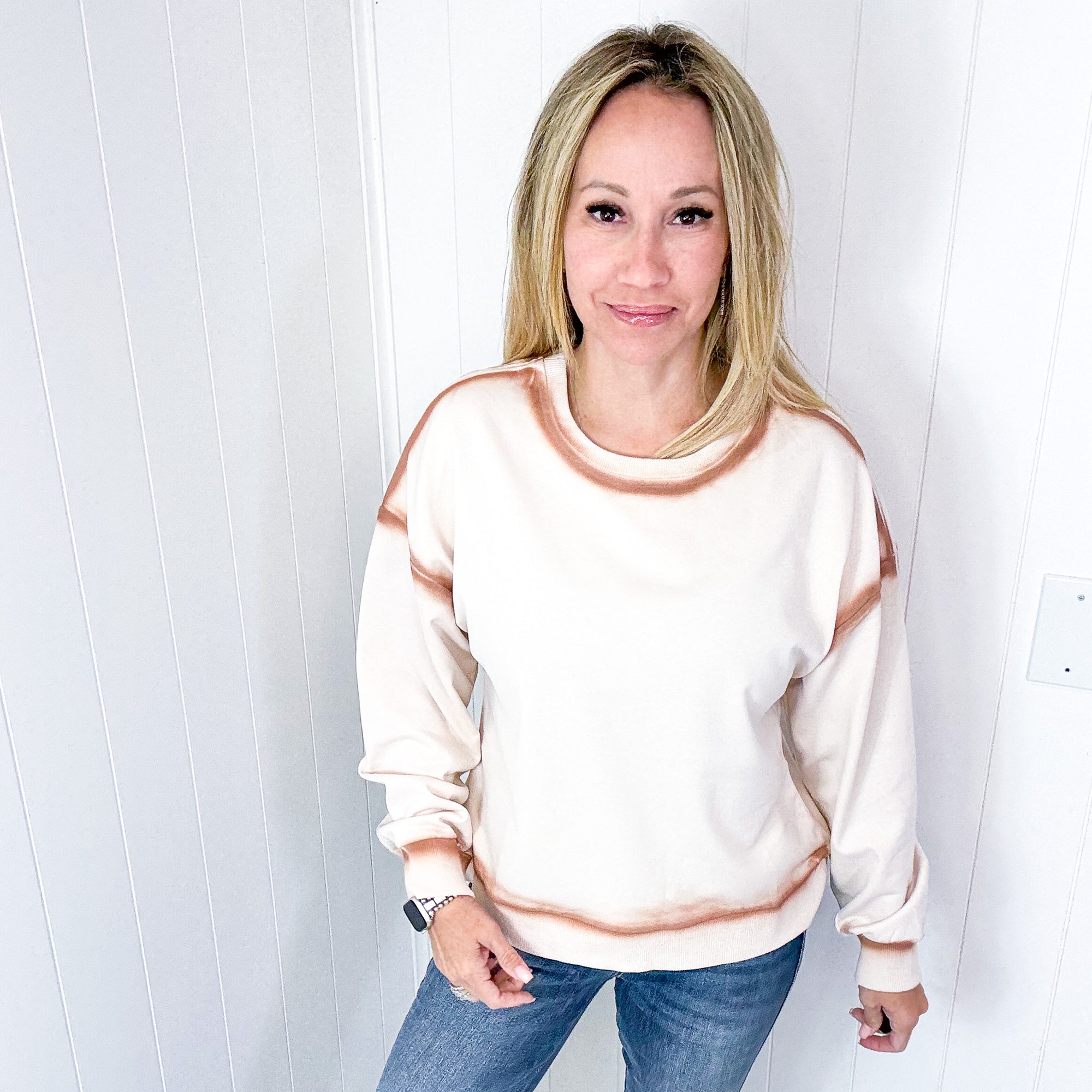 Let's Dream Faded Oil Washed Long Sleeve Crew Neckline Pullover in 4 Options - Boujee Boutique 