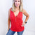 POL Washed Cherry Soft Loose Knit Tank Top - Boujee Boutique 