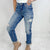BAYEAS High Waisted Painted and Bleach Splattered MOM Jeans - Boujee Boutique 