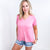 Basic Solid V Neckline High Low Short Sleeve Top in 4 Colors - Boujee Boutique 